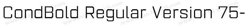 CondBold Regular Version 75字体转换